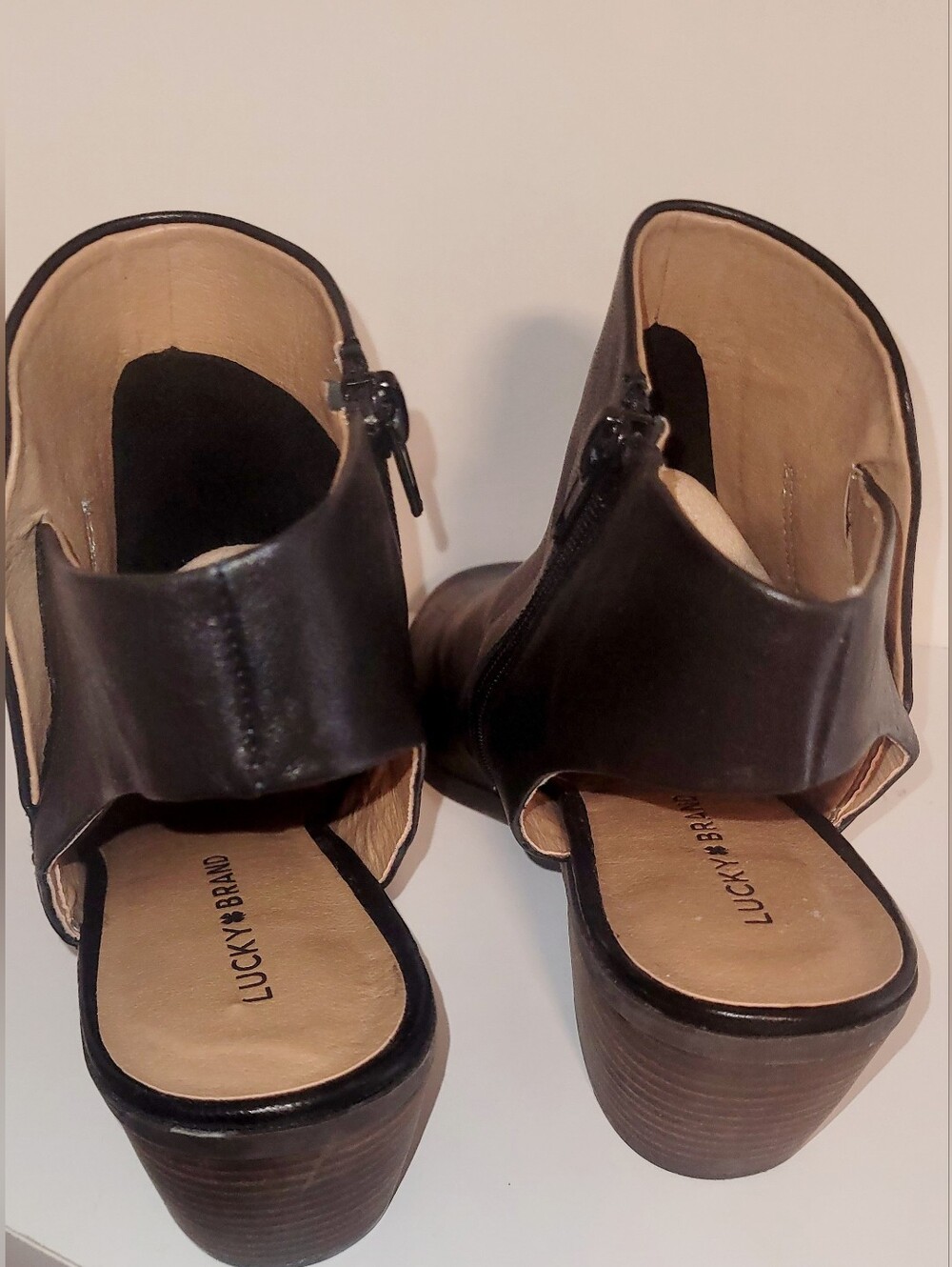 Lucky Brand LK Baaka Open-Toe Leather Booties - Picture 3 of 8